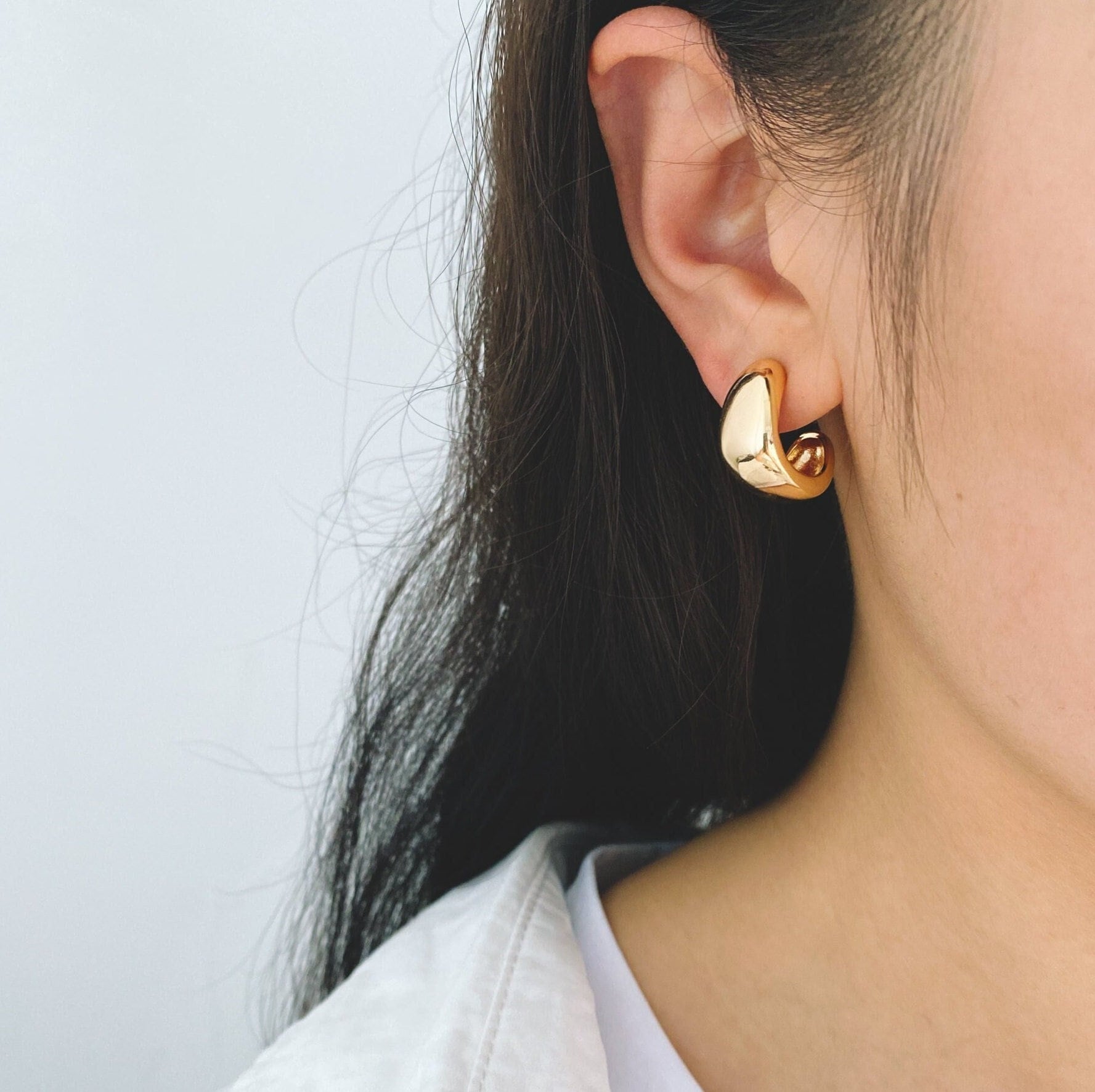 10pcs Gold/ Silver Minimalist Ear Posts, 18K Gold/ Rhodium plated Brass Ear Posts, Stud Earrings (GB-2042)